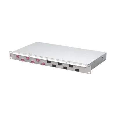 METZ CONNECT LWL-Patchpanel 1504507506-F | 19 Zoll 1HE | 6x LC-Duplex OM4 Multimode | Patchfeld VIK | grau RAL7035