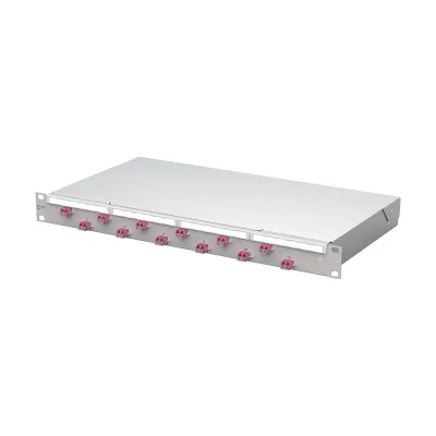 METZ CONNECT Patchpanel 1504507512-F | 19 Zoll 1HE | 12x LC-Duplex | OM4 Multimode 50/125 | grau RAL 7035