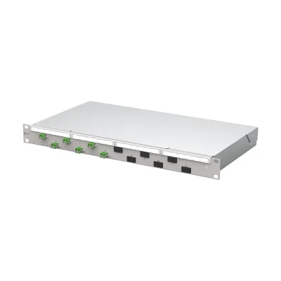 METZ CONNECT Patchpanel 1504507606-F | 19 Zoll 1HE | 6x LC-Duplex APC | Singlemode OS2 | grau RAL7035