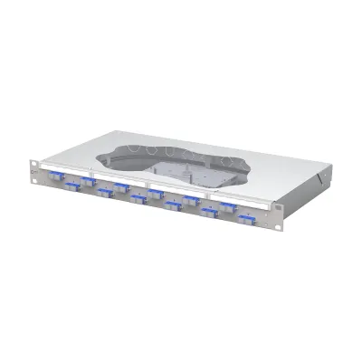METZ CONNECT Patchpanel 150459E212-F | 19 Zoll 1HE | 12x SC-Duplex | 24x OS2 Singlemode Pigtails | grau RAL7035