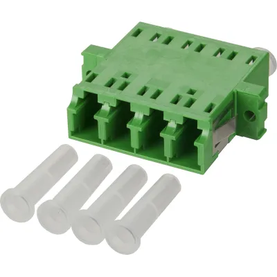 METZ CONNECT LWL-Kupplung 1509007A-I | LC-Quad SC-Duplex | Singlemode | Keramikhülse | APC | Kunststoffgehäuse | grün