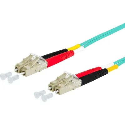 METZ CONNECT LWL-Patchkabel 151J1JOJO30E | OM3 Multimode Duplex LC/LC | 3m | halogenfrei | flammwidrig | türkis