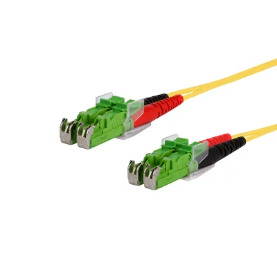 METZ CONNECT LWL-Patchkabel 151P1MAMA10E | Singlemode Duplex OS2 | E2000 APC zu E2000 APC | 1m | gelb | halogenfrei