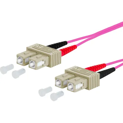 METZ CONNECT LWL Patchkabel 151S1EOEO30E | SC-Duplex auf SC-Duplex | OM4 50/125 µm | Duplex | 3m | halogenfrei | violett