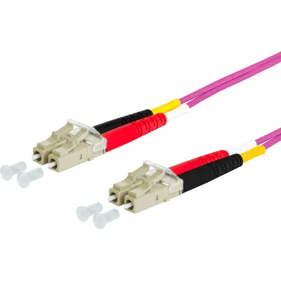 METZ CONNECT LWL-Patchkabel 151S1JOJO05E | OM4 Duplex | LC-Duplex/LC-Duplex | 0,5m | Multimode | halogenfrei | violett