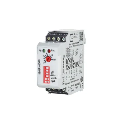 METZ CONNECT Zeitrelais MARK-E08 110657 | Multifunktions-Zeitrelais 24–230V AC/DC | 0,15s–10h | 5 Funktionen | 6A