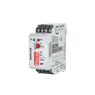 METZ CONNECT Zeitrelais MARK-E08 110657 | Multifunktions-Zeitrelais 24–230V AC/DC | 0,15s–10h | 5 Funktionen | 6A