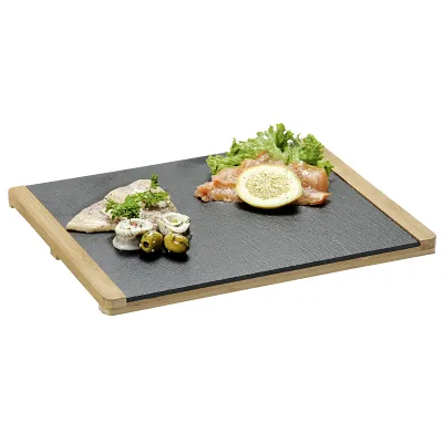 Buffetplatte Schiefer/Bamb.34