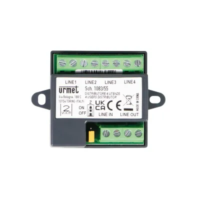 Grothe Video-Verteiler VV 1083/55 | 2VOICE Bus-System | LAN | für 4 Monitore | Abzweiginstallation | UP-Dose | Aufputz