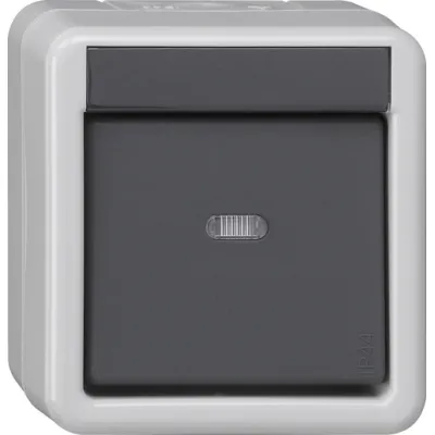 GIRA KNX Taster-Busankoppler 1-fach 515130 | Aufputz | 1-Punkt-Bedienung | Kontrollfenster | IP44 | grau