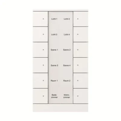 BUSCH-JAEGER Tastsensor SB/U12.0.11-84 KNX Unterputz 12-fach | LED-Anzeige | Beschriftungsfeld | studioweiß