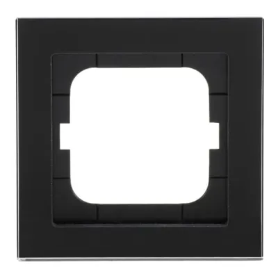 BUSCH-JAEGER Abdeckrahmen 1-fach 1721-245 | Schalterrahmen Glas schwarz | Busch-axcent pur | 91x91mm | glänzend