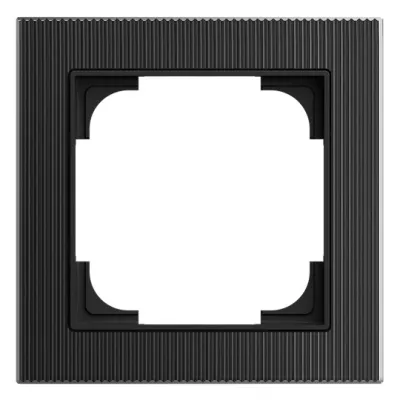 BUSCH-JAEGER Abdeckrahmen 1-fach 1721-4025 | Glas | glänzend | schwarz | Busch-art linear | 85x85 mm | Unterputzmontage