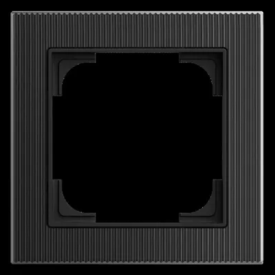 BUSCH-JAEGER Abdeckrahmen 1-fach 1721-4025 | Glas | glänzend | schwarz | Busch-art linear | 85x85 mm | Unterputzmontage