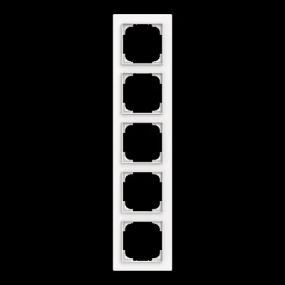 BUSCH-JAEGER Abdeckrahmen 5-fach 1725-44M | Schalterrahmen für Steckdosen & Taster | Kunststoff | matt | studioweiß