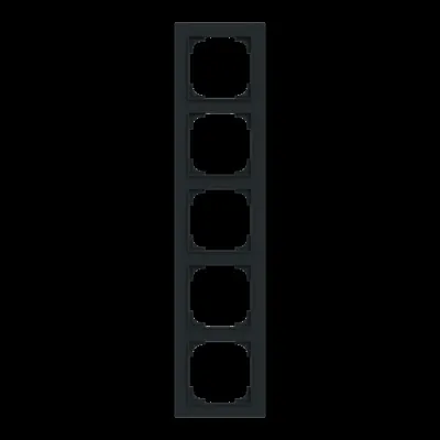 BUSCH-JAEGER Abdeckrahmen 5-fach 1725-45M | Schalterrahmen | Kunststoff matt | schwarz RAL 9005 | UP Montage