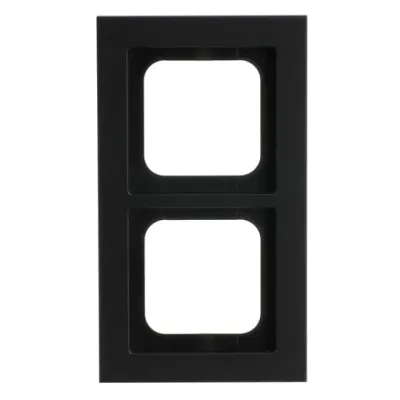 Busch-Jaeger Abdeckrahmen 2-fach 1722-275 | Metallrahmen für Schalter und Steckdosen | Aluminium | matt | schwarz