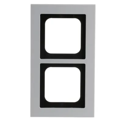 Busch-Jaeger Abdeckrahmen 2-fach 1722-276 | Unterputz-Montage | Metall Aluminium matt | Busch-axcent | titan