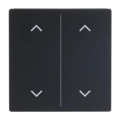 BUSCH-JAEGER Abdeckung Wippe 2-fach LFAW/A.2.63.11-885 | Symbol Auf/Ab | Beschriftungsfeld | Kunststoff matt | schwarz