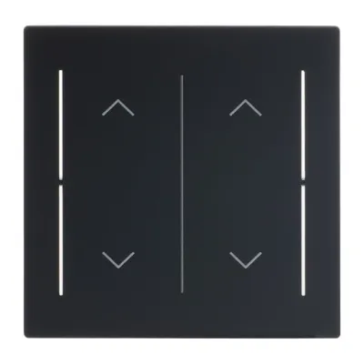 BUSCH-JAEGER Abdeckung Wippe 2-fach LFAW/A.2.70.11-45M | Tastwippe 1-4fach | Symbol Auf/Ab | Thermoplast matt schwarz