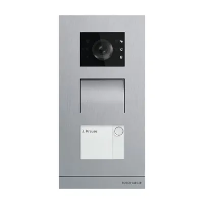BUSCH-JAEGER Außenstation Video 1-fach A21381P1-S-03 | Türklingel mit Kamera | Unterputz | Edelstahl | IP54 | 277x135mm