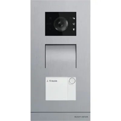 BUSCH-JAEGER Außenstation Video 1-fach A21381P1-S-03 | Türklingel mit Kamera | Unterputz | Edelstahl | IP54 | 277x135mm