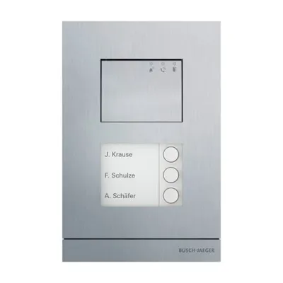 BUSCH-JAEGER Außenstation Audio 3-fach A21051P3-A-03 | Unterputz | 3 Klingeltasten | Aluminium gebürstet | IP54 | IK07