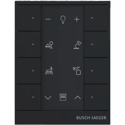 BUSCH-JAEGER Raumtemperaturregler Unterputz SB-F-8.0.11-885 | 8-fach | free@home | Schalten/Dimmen | matt schwarz