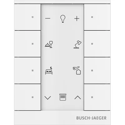 BUSCH-JAEGER Raumtemperaturregler 8-fach SB-F-8.0.11-884 | free@home Unterputz | Bedienelement | Tastsensor | weiß matt