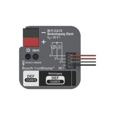 BUSCH-JAEGER Binäreingang 2fach UP BI-F-2.0.12 | free@home | Unterputz | 2 Kanäle | IP20 | für Taster & Hilfskontakte