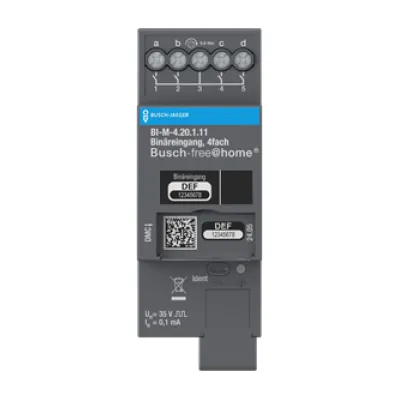 Busch-Jaeger Binäreingang BI-M-4.20.1.11 | 4-fach REG | für free@home | LED | 2TE | potentialfrei | IP20