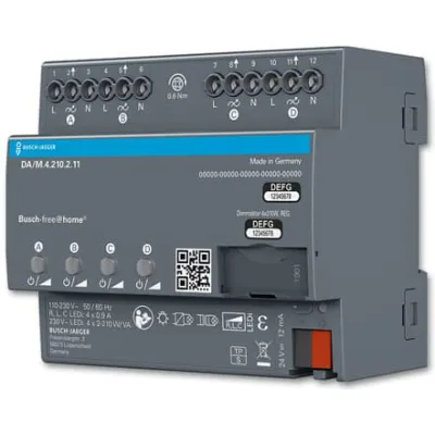Busch-Jaeger Dimmaktor 4-fach DA/M.4.210.2.11 | free@home REG-Aktor | 4-Kanal Universal-LED-Dimmer 230V 6TE IP20