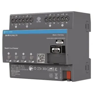 Busch-Jaeger Dimmaktor DA/M.4.315.2.11 | 4-fach 315W | REG 8TE | universal | für LED, Halogen, free@home | 110-230V