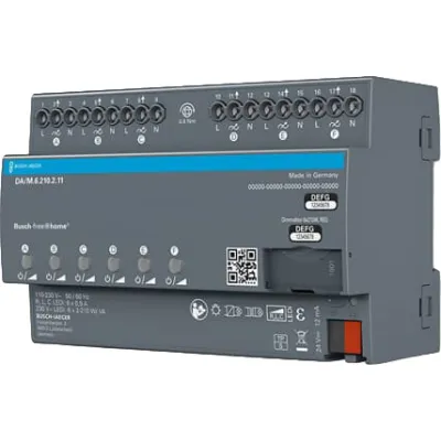 Busch-Jaeger Dimmaktor 6-fach DA/M.6.210.2.11 | free@home | 2-210W | REG 8TE | 6 Ausgänge | Universal-Dimmer | IP20