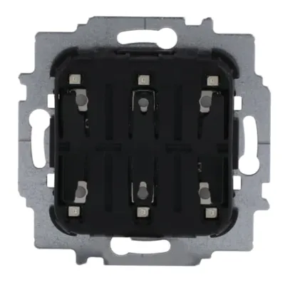 BUSCH-JAEGER Elektroniktaster 3-fach 2053 U | Druckknopf | 24V | 6 Status-LEDs | Rückmeldekontakt | Unterputz | schwarz