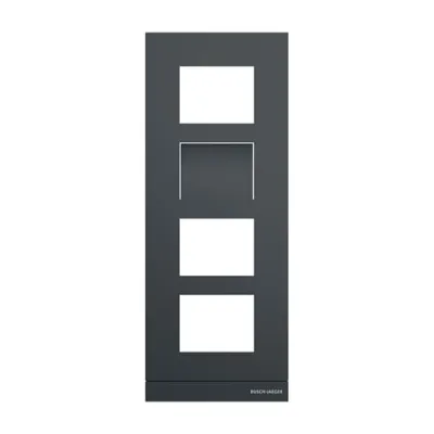 BUSCH-JAEGER Frontplatte Video 1/4 41384CF-B-03 | 4-fach | Aluminium | 2 Funktionsmodule | anthrazit | 135x349x20,5mm