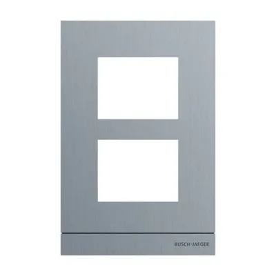 Busch-Jaeger Frontplatte Audio 1/2 41392CF-S-03 | für Audiomodul A251381A-x-03 | 2-fach | Edelstahl | 135x205x20,5 mm
