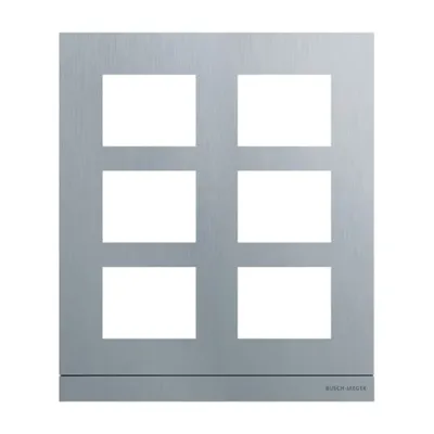 BUSCH-JAEGER Frontplatte Audio 2/3 41396CF-A-03 | Türsprechanlage | 6-fach | Aluminium gebürstet | silber | 235x277 mm