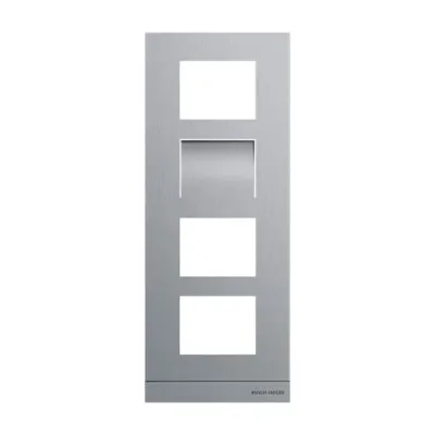 BUSCH-JAEGER Frontplatte Video 1/4 41384CF-A-03 | Einbau | für 2 Funktionsmodule | Aluminium | 135x349x20,5 mm | silber