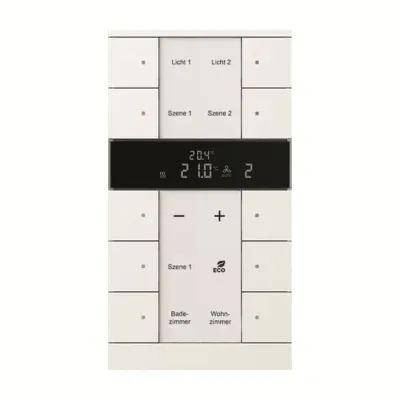 Busch-Jaeger Raumtemperaturregler Unterputz SBR/U10.0.11-884 | KNX Bedienelement 10-fach | Fan Coil | LED | weiß matt