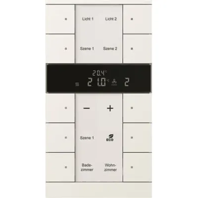 Busch-Jaeger Raumtemperaturregler Unterputz SBR/U10.0.11-884 | KNX Bedienelement 10-fach | Fan Coil | LED | weiß matt
