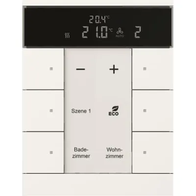 BUSCH-JAEGER SBR/U6.0.11-884 KNX 6-fach | Raumtemperaturregler | Unterputz | LED-Anzeige | matt weiß