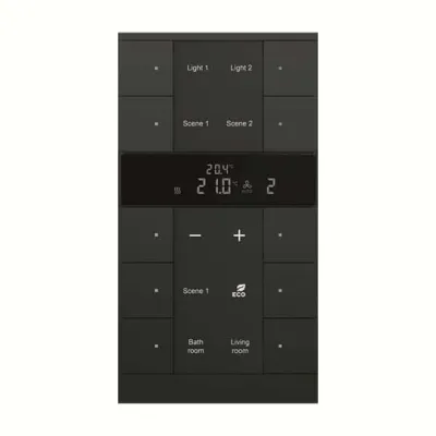 Busch-Jaeger HVAC-Slave-Gerät SBS/U10.0.1-885 | KNX Raumtemperaturregler 10-fach | Unterputz | schwarz matt | RAL 9005