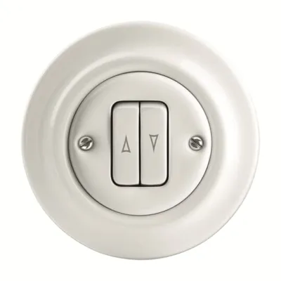 Busch-Jaeger Jalousietaster 2022/4 UJ-64 | Unterputz Taster Porzellan | 1-polig | Umkehrsperre | matt | studioweiß