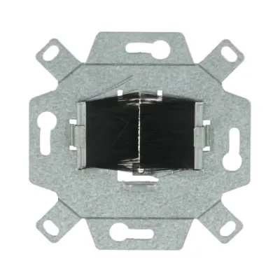 BUSCH-JAEGER Kabeldurchführung UP 0219/15 | Modular-Jack | mit Bürsten | Metall | für Unterputz-Montage | silber