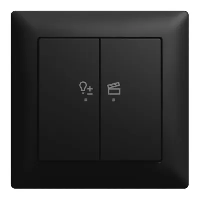 BUSCH-JAEGER LED-Tastdimmer Unterputz 62851 UJ-915-WL | Bluetooth App-Steuerung | 240W | 2-fach Bedienung | schwarz