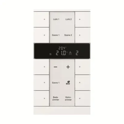 Busch-Jaeger Raumtemperaturregler SBR/U10.0.11-84 KNX UP | 10-fach Bedienung | Taster | Multisensor | studioweiß