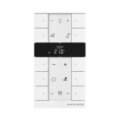 BUSCH-JAEGER Raumtemperaturregler SBR-F-10.0.11-884 | 10-fach | Unterputz | LED-Anzeige | Kunststoff | weiß | matt
