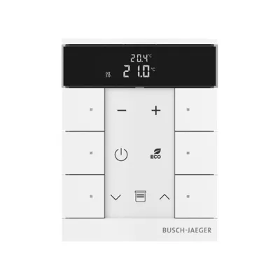 BUSCH-JAEGER Raumtemperaturregler SBR-F-6.0.11-884 | 6-fach Bedienelement | Unterputz | free@home | LED | weiß matt