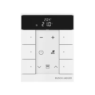 BUSCH-JAEGER Raumtemperaturregler SBR-F-6.0.11-884 | 6-fach Bedienelement | Unterputz | free@home | LED | weiß matt